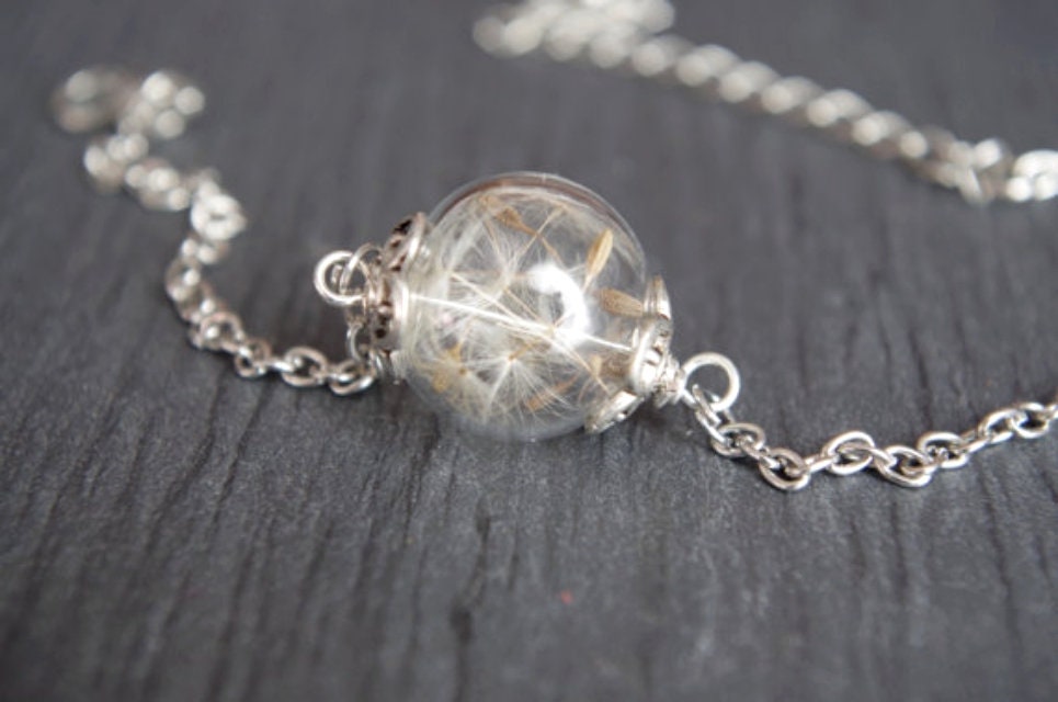 Dandelion Bracelet Real flower bracelet Dandelion jewelry Terrarium Bracelet Mothers day gift mom Real Plant Anniversary gift for her