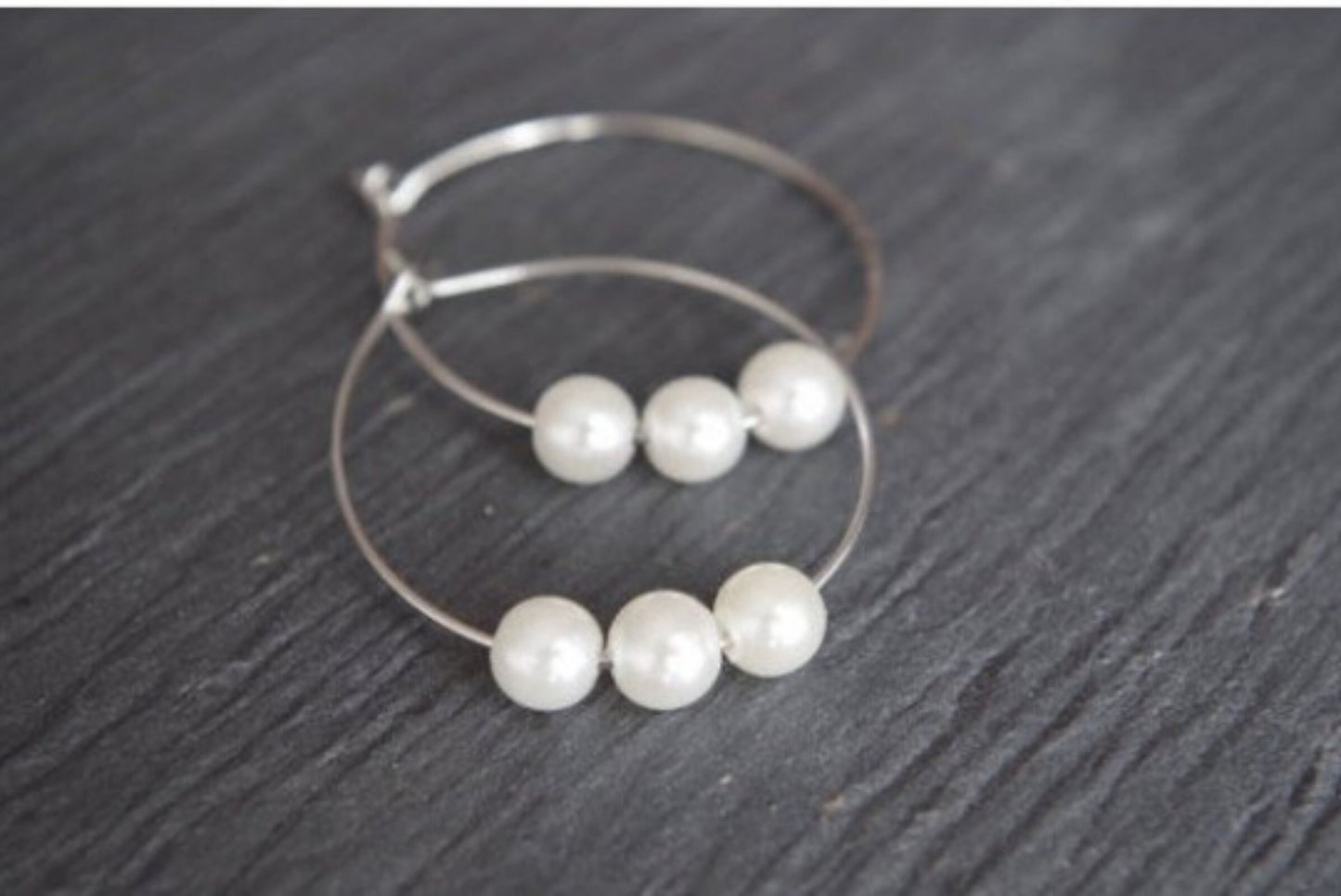 Pearls Hoop Earring Teardrop Hoops Gifts for Her White Pearls Hoop Earrings Large Hoop Beaded Hoop Earrings Gift for her