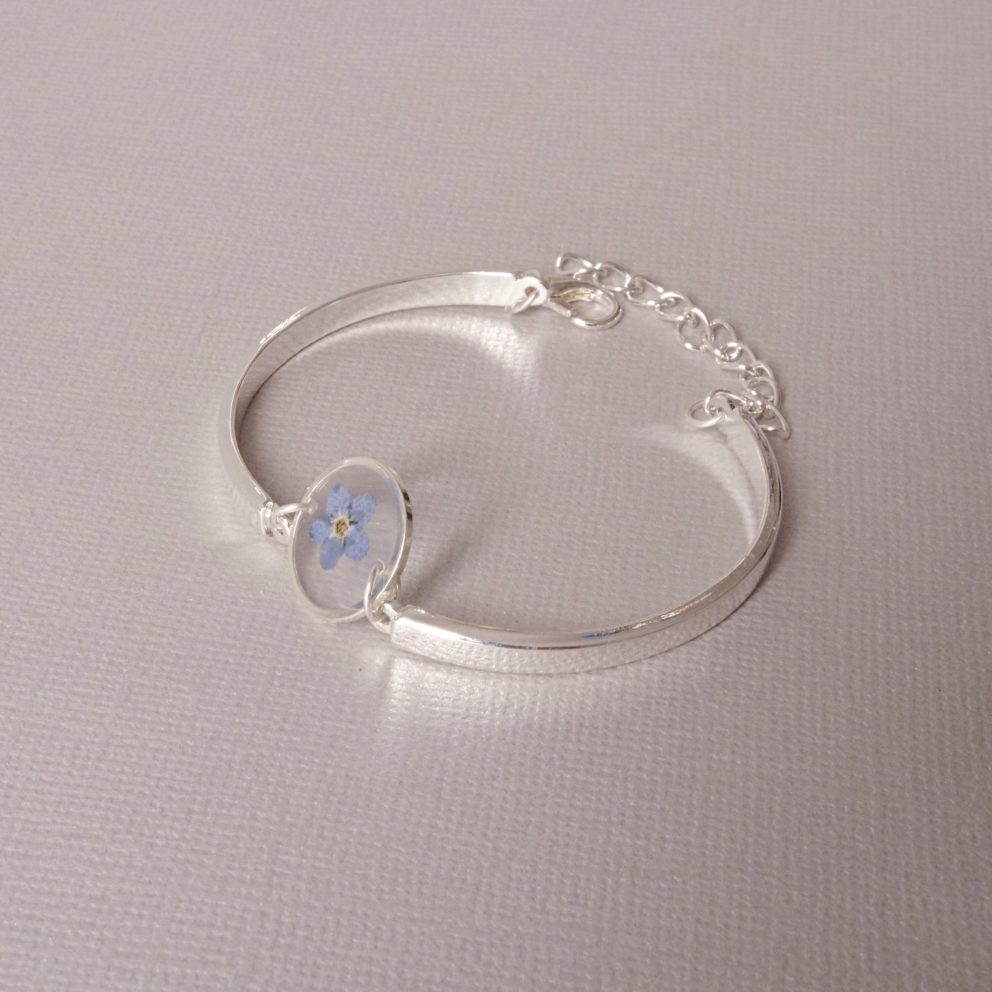 Blue Forget me not bracelet Pressed flower jewelry Real flower bracelet Bridesmaid Gift Remembrance Gift Natural Botanical