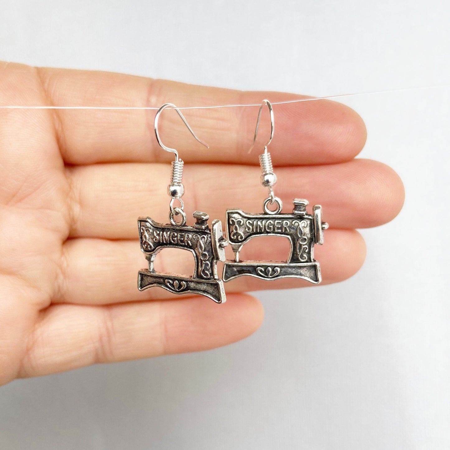 Sewing Machine Earrings Antique Silver Two Sided Sewing Jewelry Sewing Gifts Seamstress Gifts for her Mothers day