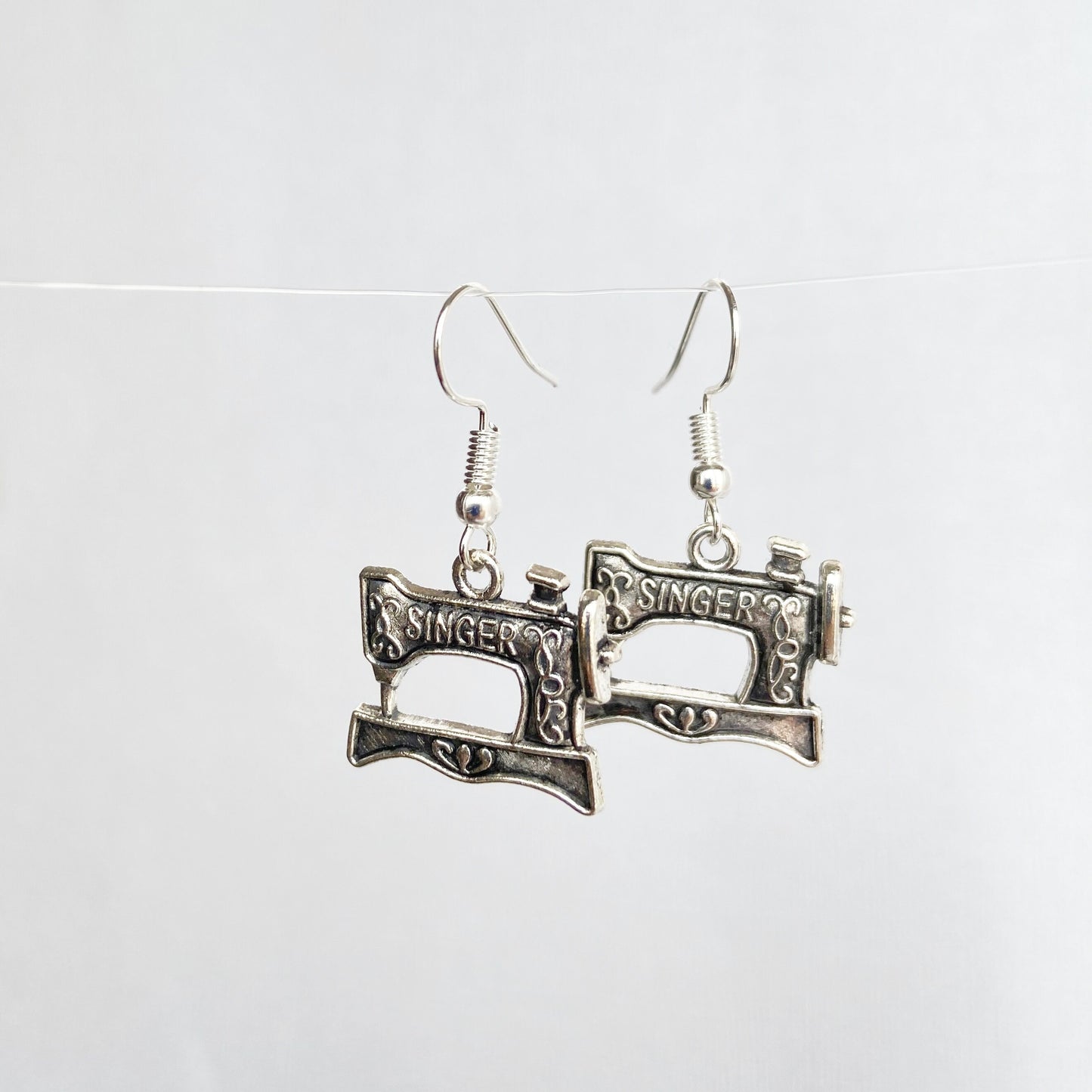Sewing Machine Earrings Antique Silver Two Sided Sewing Jewelry Sewing Gifts Seamstress Gifts for her Mothers day