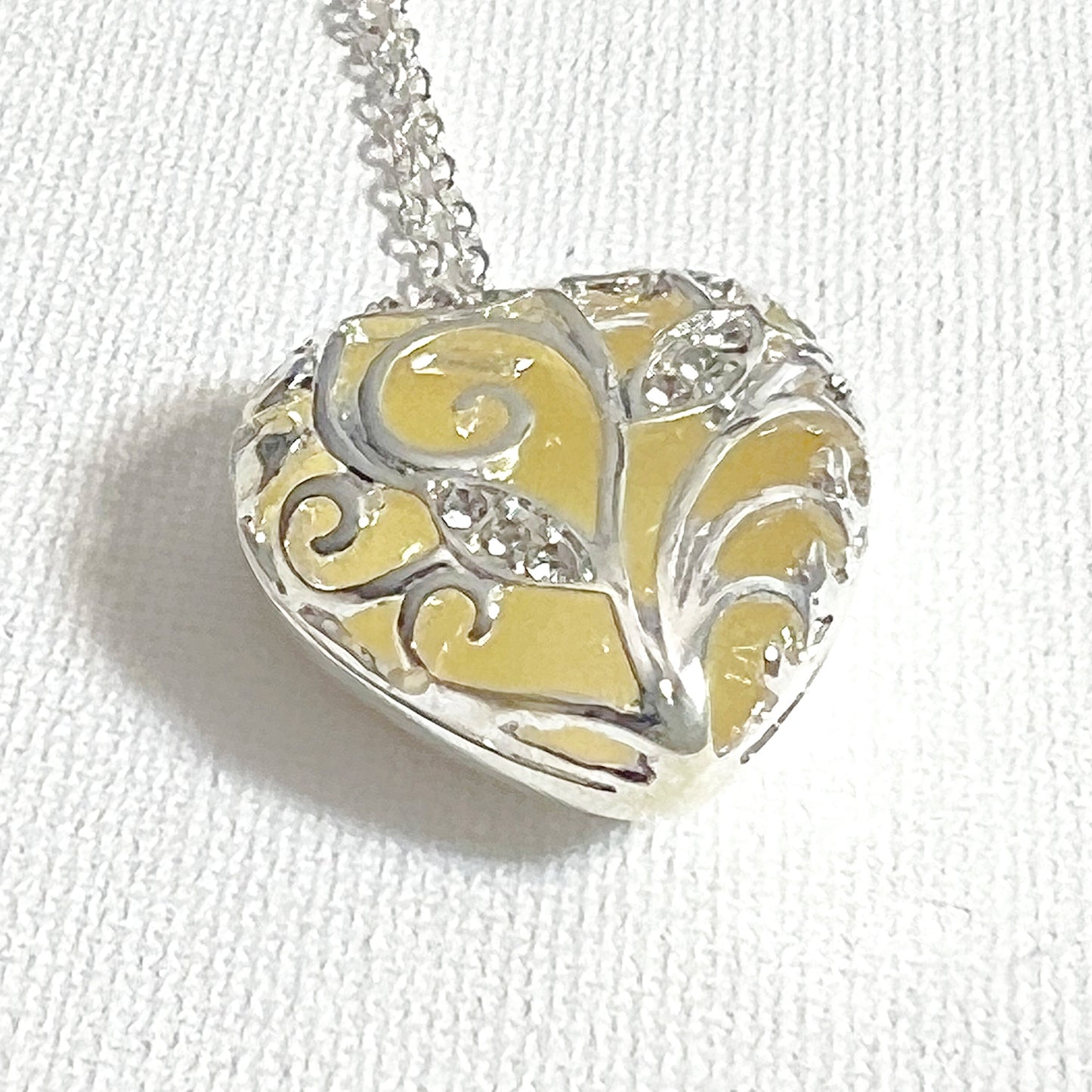 Blue glowing necklace silver necklace heart pendants glow necklace glow in the dark necklace glowing jewelry gifts for mom Valentines day