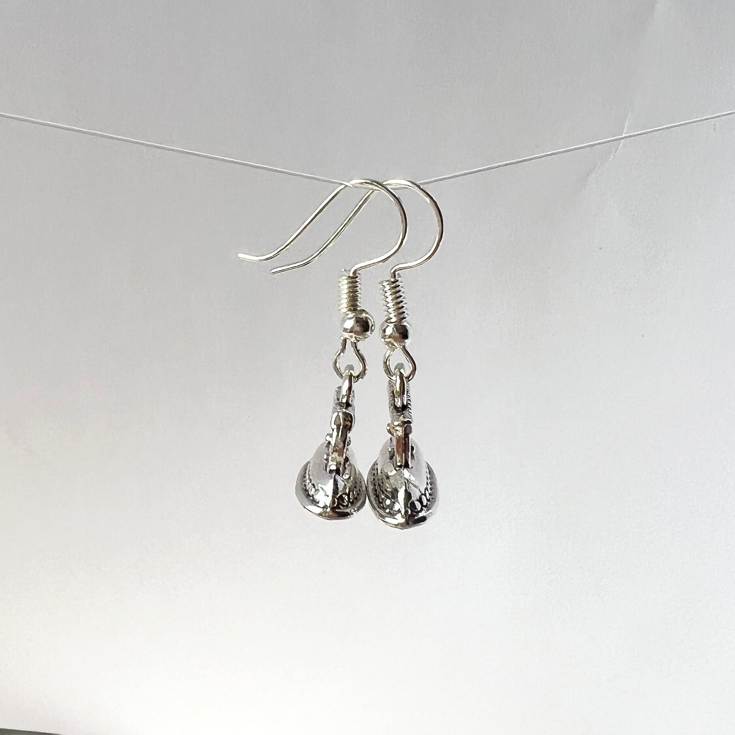 Iron drop earrings.Smoothing-iron jewelry