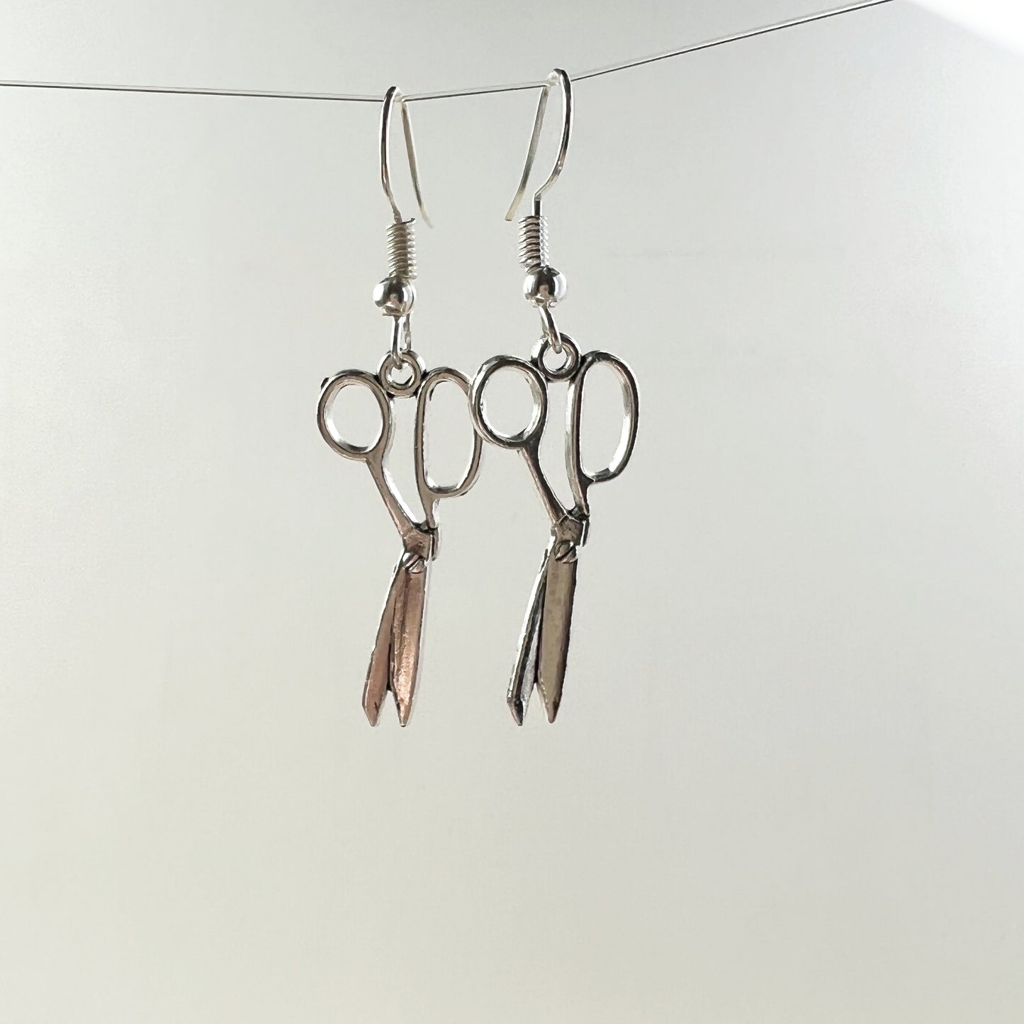 Silver scissors drop earrings Christmas gift for hairdresser, Hair Stylist , Sewer gifts , dressmaking ,Crafty gift Seamstress jewelry