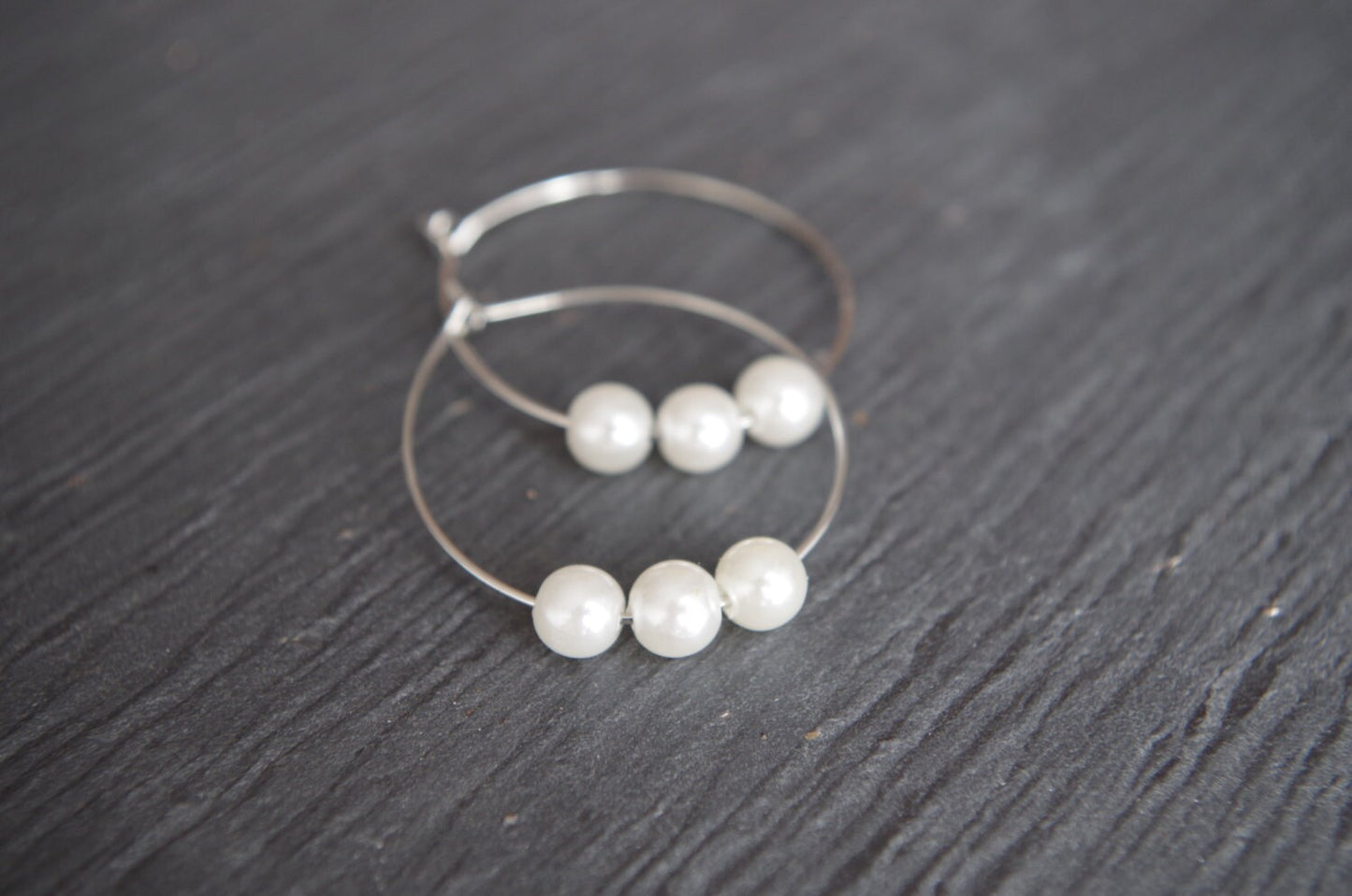 Pearls Hoop Earring Teardrop Hoops Gifts for Her White Pearls Hoop Earrings Large Hoop Beaded Hoop Earrings Gift for her