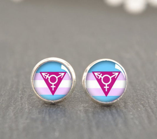 Transgender Pride stud earrings  LGBT Equality Transgender Symbol LGBT Pride Gay Pride Transgender Jewelry Rainbow  Colorful earrings