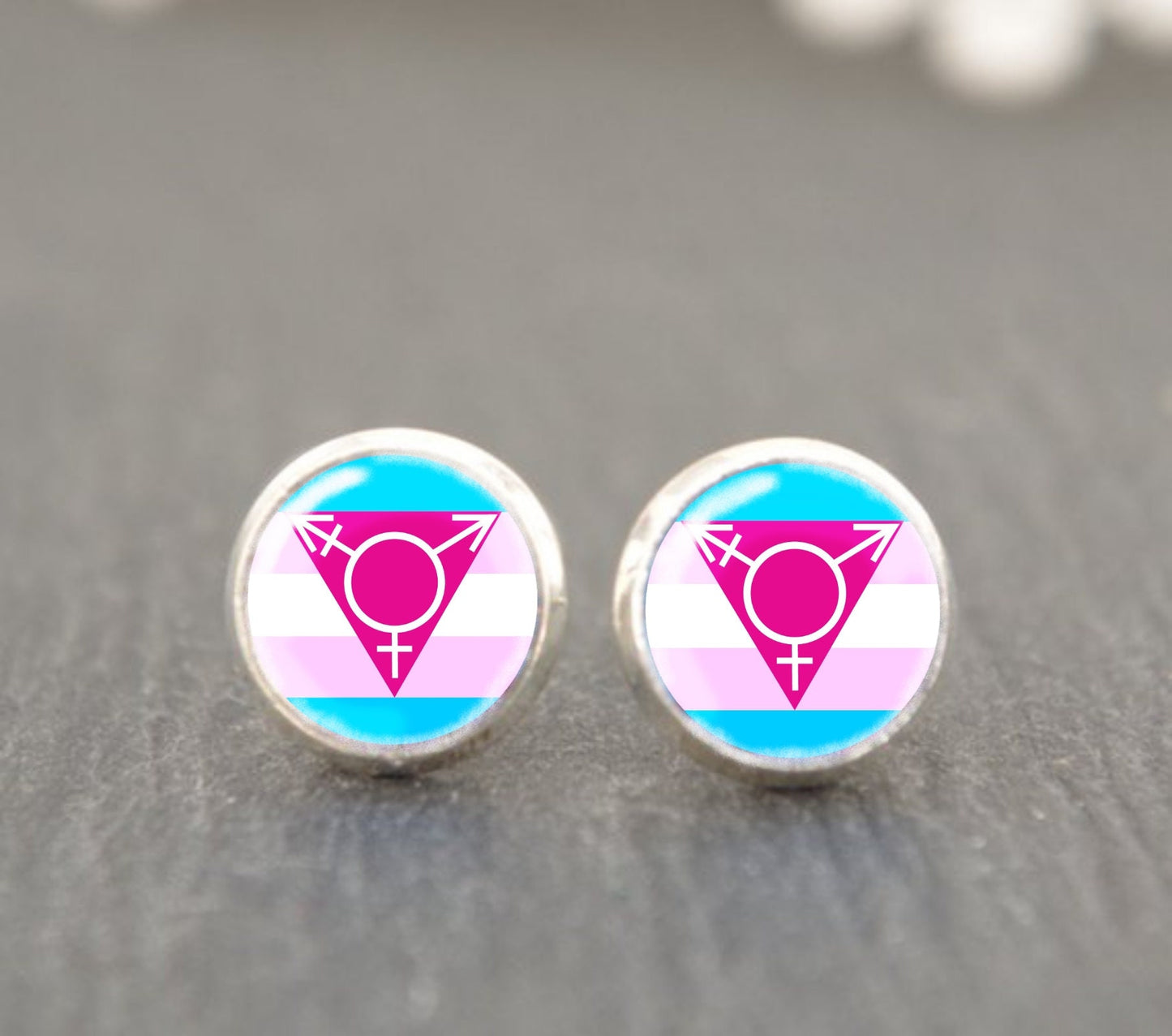 Transgender Pride stud earrings  LGBT Equality Transgender Symbol LGBT Pride Gay Pride Transgender Jewelry Rainbow  Colorful earrings