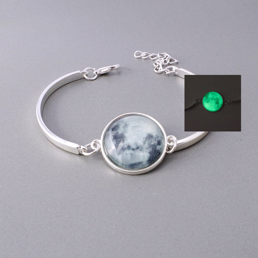 Moons Glow in the Dark Bracelet for women Glowing Moon Phase Jewelry