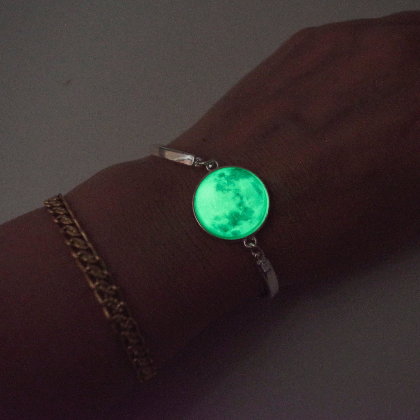Moons Glow in the Dark Bracelet for women Glowing Moon Phase Jewelry