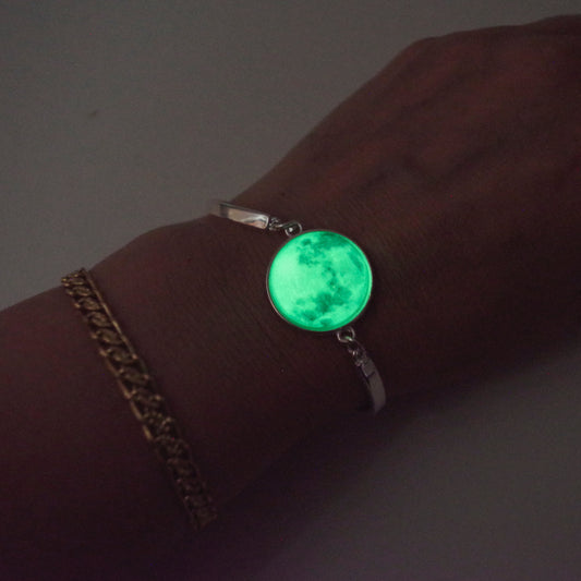 Moons Glow in the Dark Bracelet for women Glowing Moon Phase Jewelry