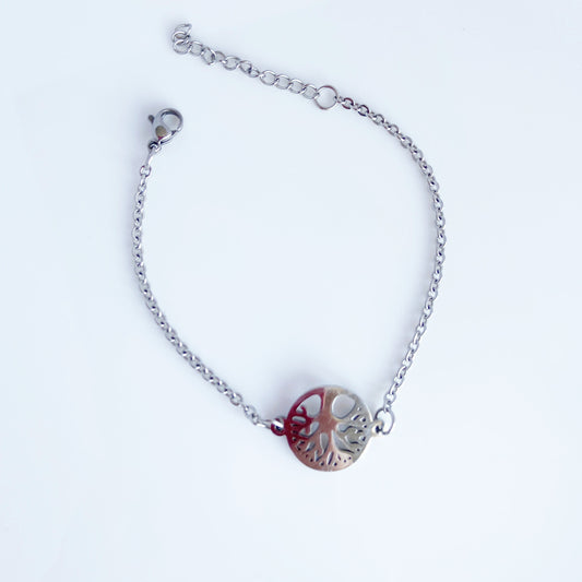 Tree Of Life Bracelet For Women  Minimalist Tree Charm Bracelet Adjustable Cable Chain Sister Gift for mom