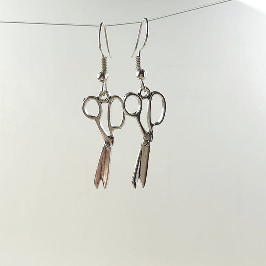 Silver scissors  drop earrings Christmas gift for hairdresser, Hair Stylist , Sewer  gifts , dressmaking ,Crafty gift Seamstress jewelry