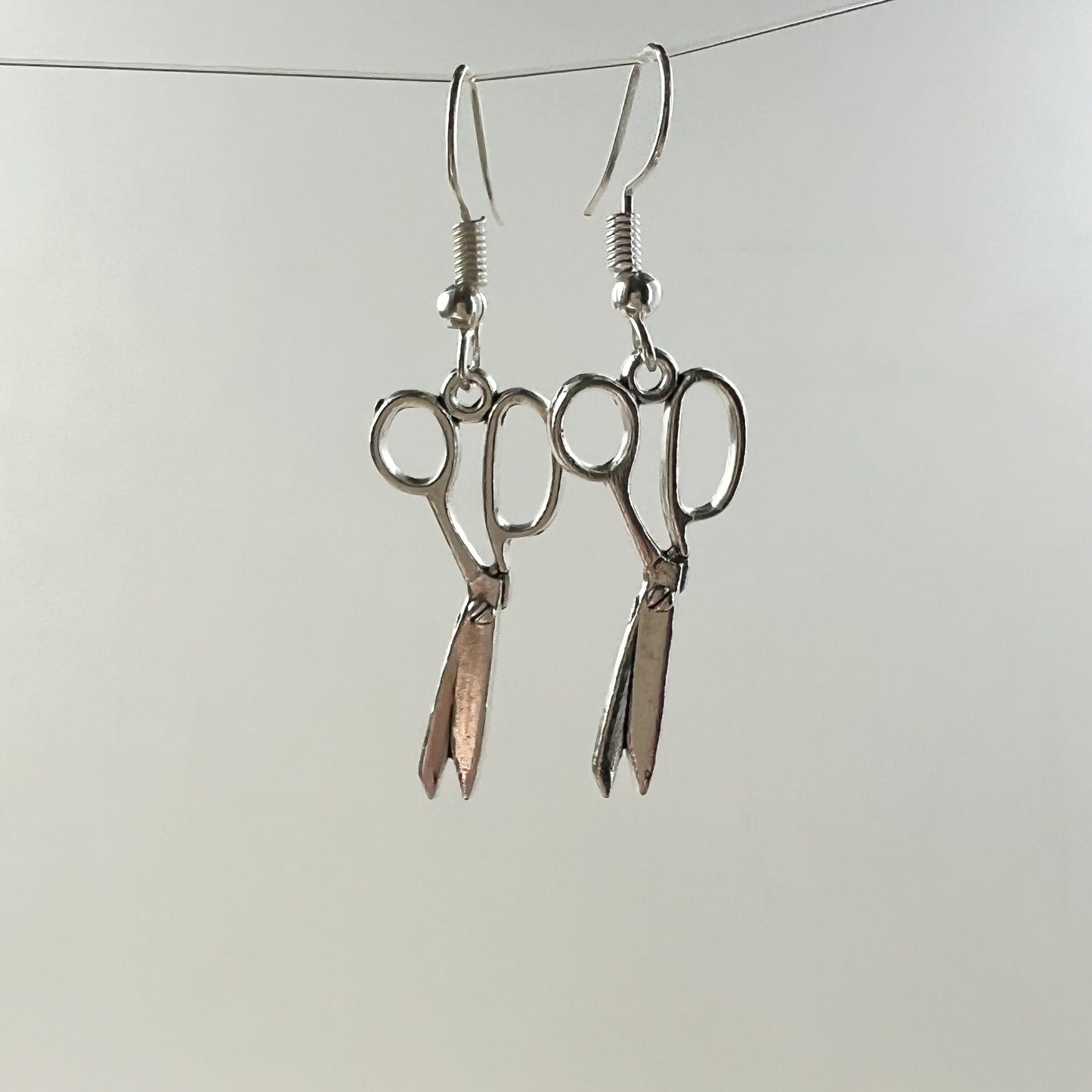 Silver scissors  drop earrings Christmas gift for hairdresser, Hair Stylist , Sewer  gifts , dressmaking ,Crafty gift Seamstress jewelry