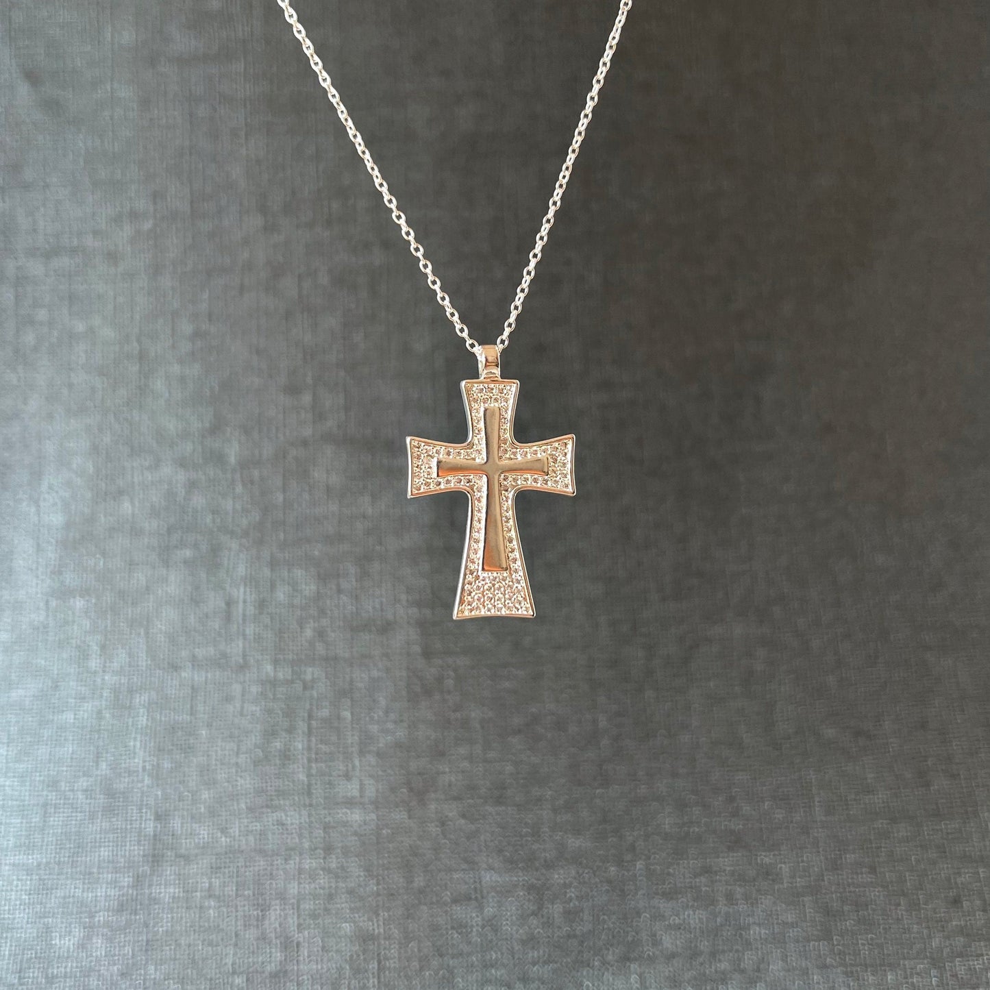 Large cross necklace for women Religious Christian symbol pendant Catholic Jewelry Baptism Gift for Her