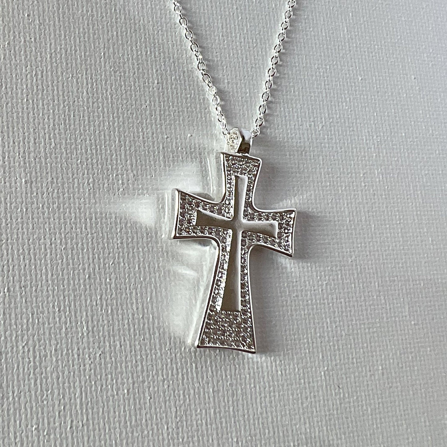 Large cross necklace for women Religious Christian symbol pendant Catholic Jewelry Baptism Gift for Her