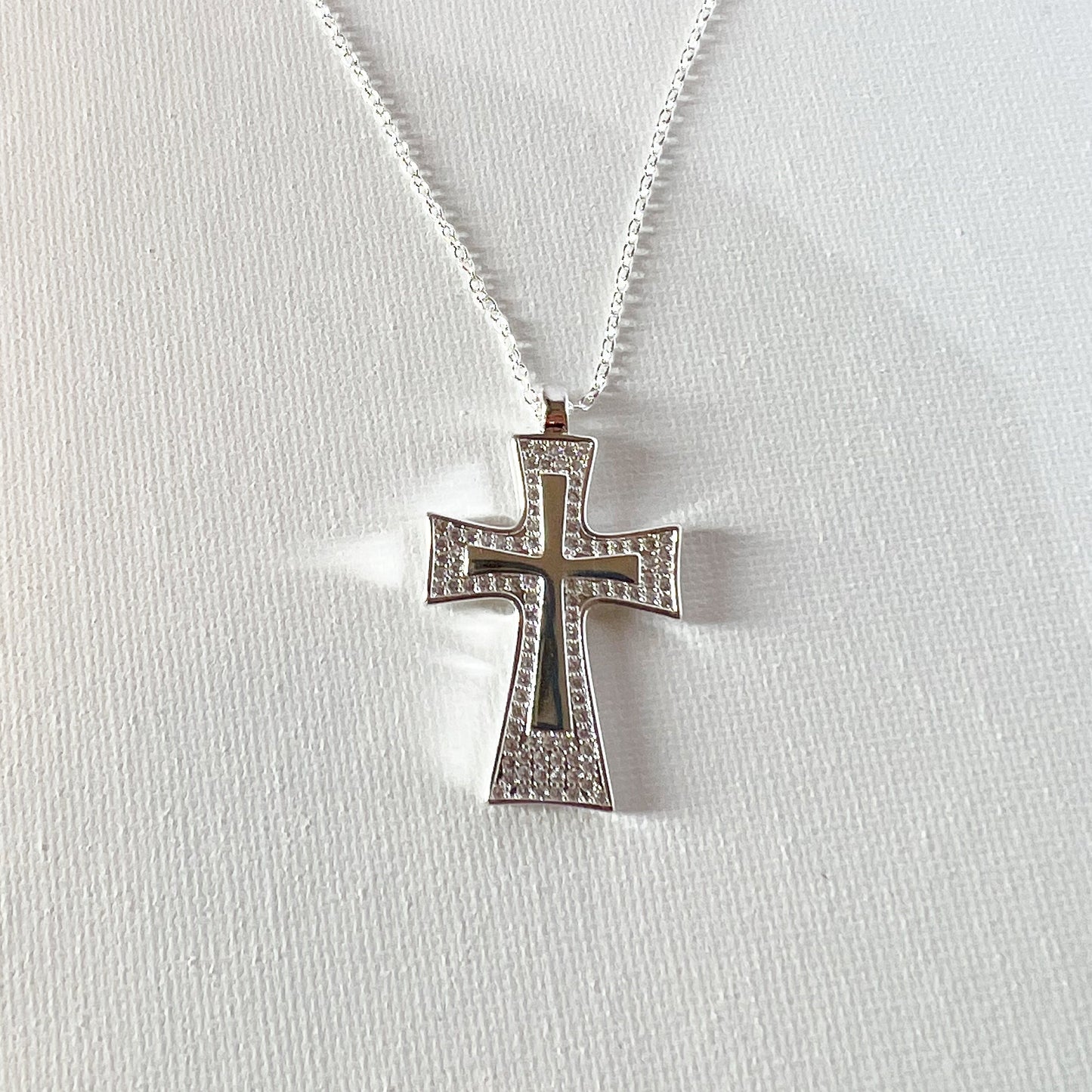 Large cross necklace for women Religious Christian symbol pendant Catholic Jewelry Baptism Gift for Her