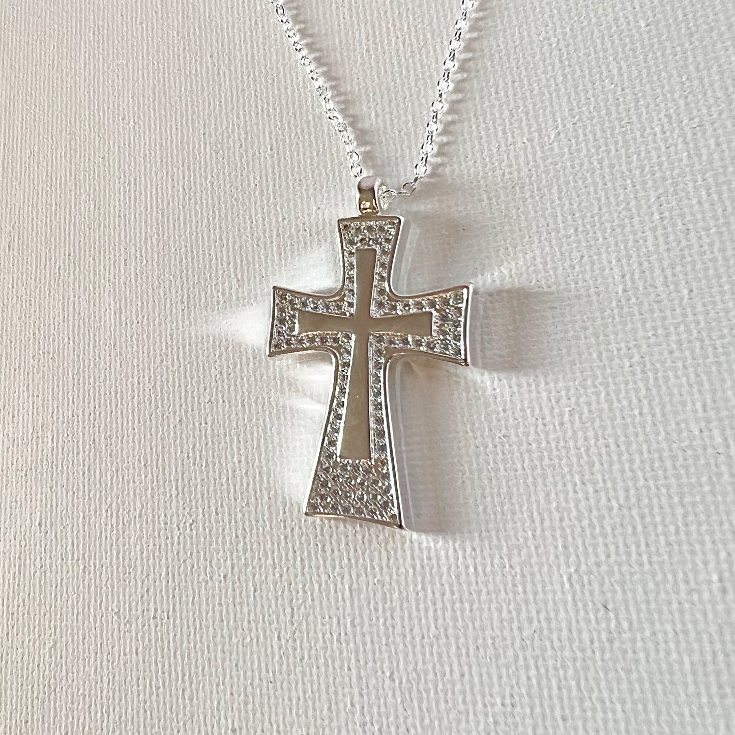 Large cross necklace for women Religious Christian symbol pendant Catholic Jewelry Baptism Gift for Her