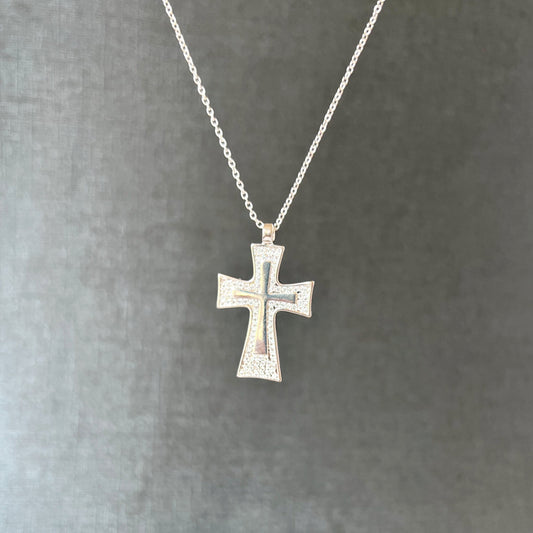 Large cross necklace for women Religious Christian symbol pendant Catholic Jewelry Baptism Gift for Her