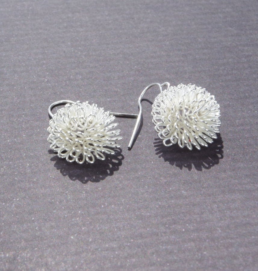 Dandelion Drop Earrings Dangle Earrings Dandelion Jewelry Cute dandelion earrings Modern simple earrings Best friend gift for her